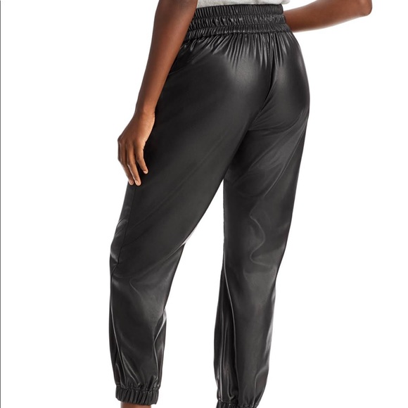 30) NWT Blank NYC Faux Leather Elastic Waistband Jogger Pants Size 28 - Picture 2 of 16
